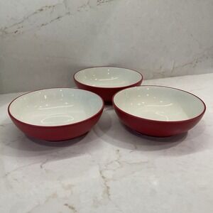 Noritake Stoneware Colorware Cereal Bowls Set Of 3 Raspberry Red 8045